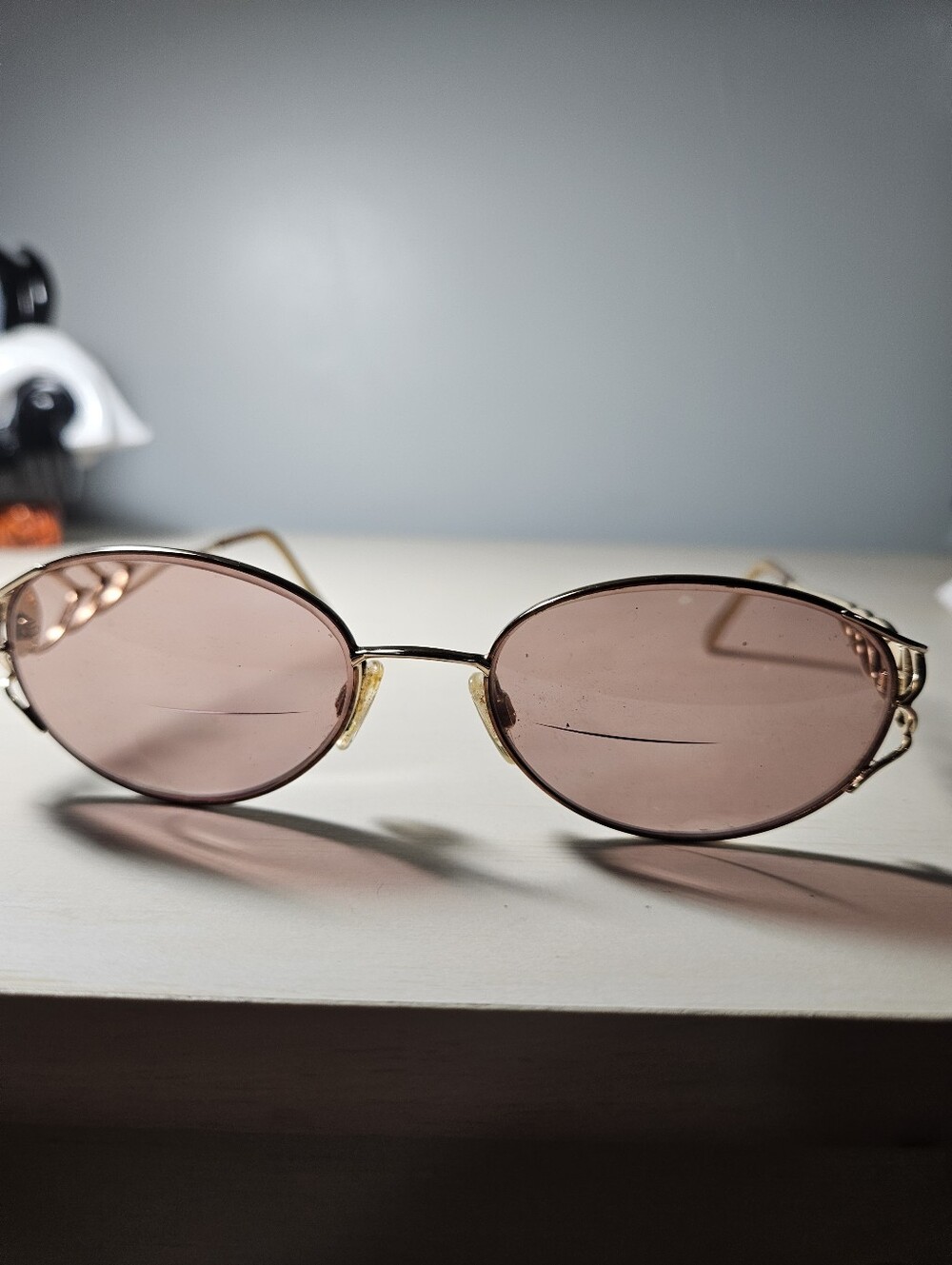 Vintage Tura 845 Gold Filigree Oval Eyeglass Frames 1980s